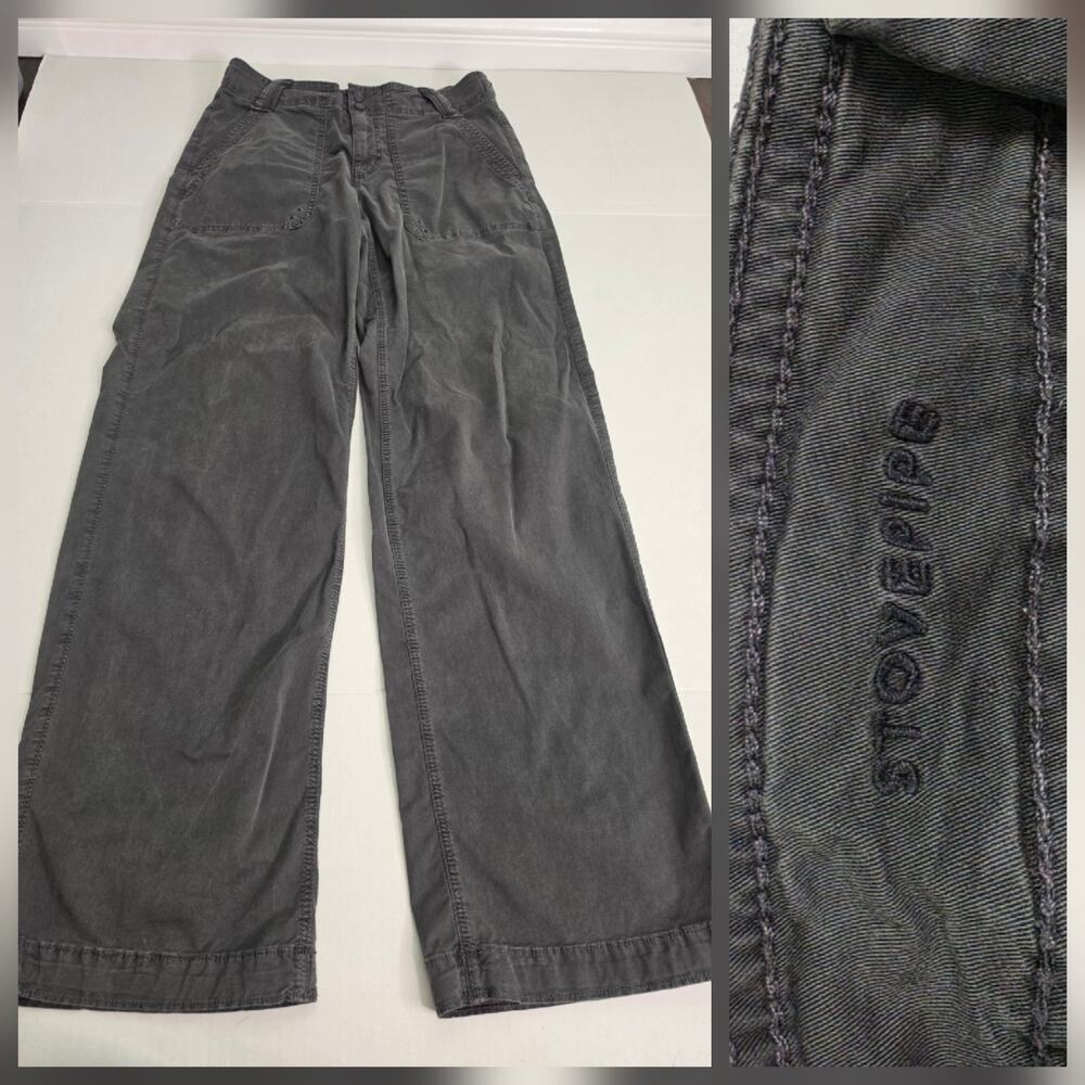 AMERICAN EAGLE Pants 4 Long Stovepipe Baggy Wide Leg Drapey Adjustable Waist